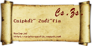 Csipkó Zsófia névjegykártya