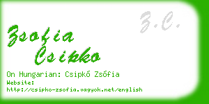 zsofia csipko business card